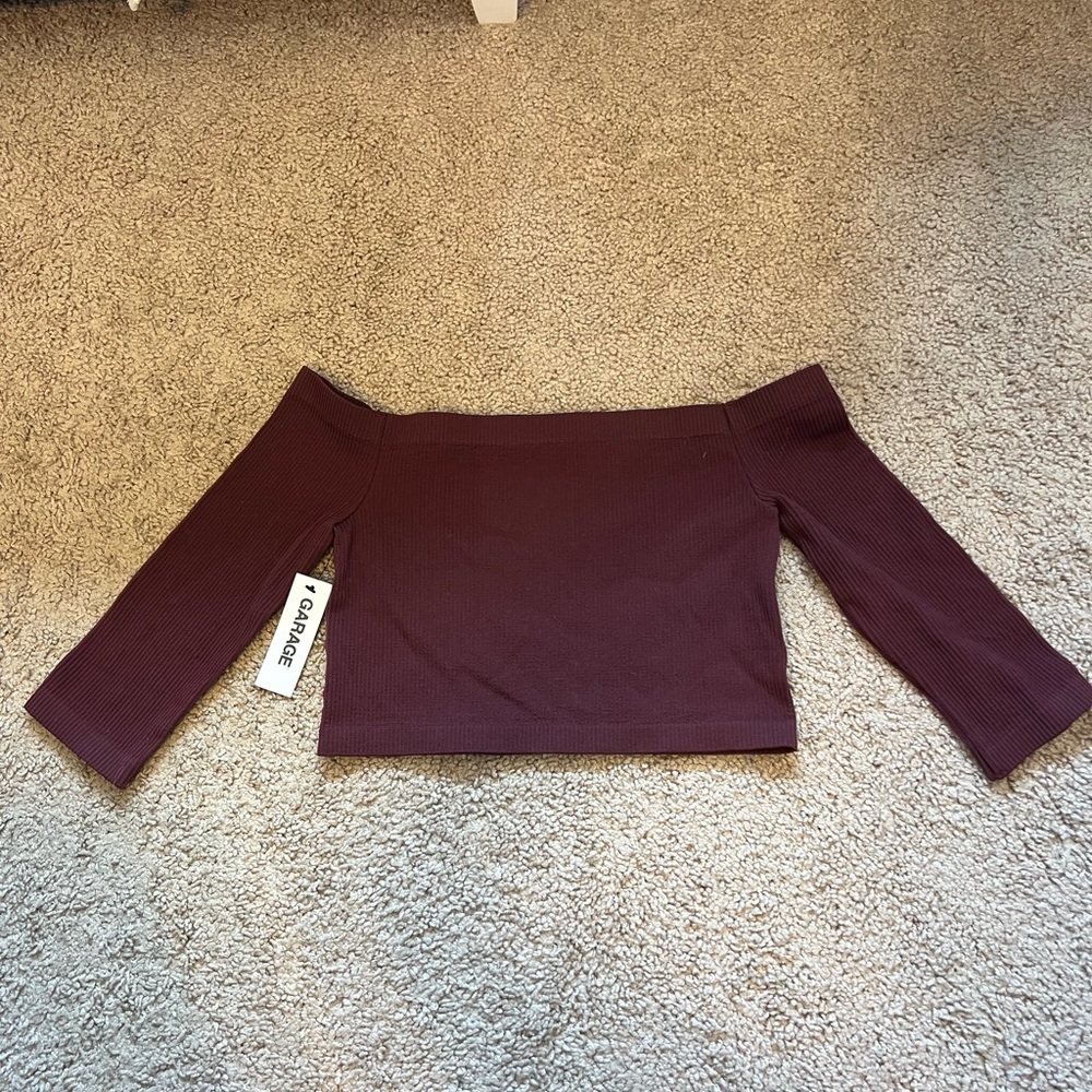 Garage off the shoulder top